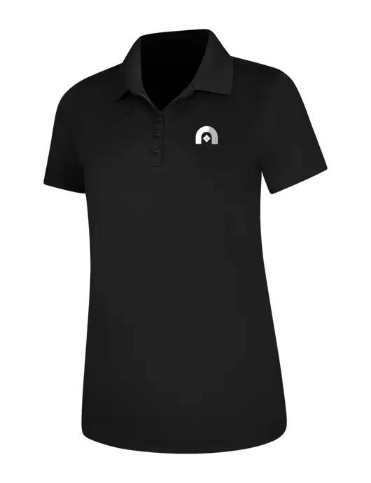 Black Womens Dry Zone UV Mesh Polo w/Novo Icon