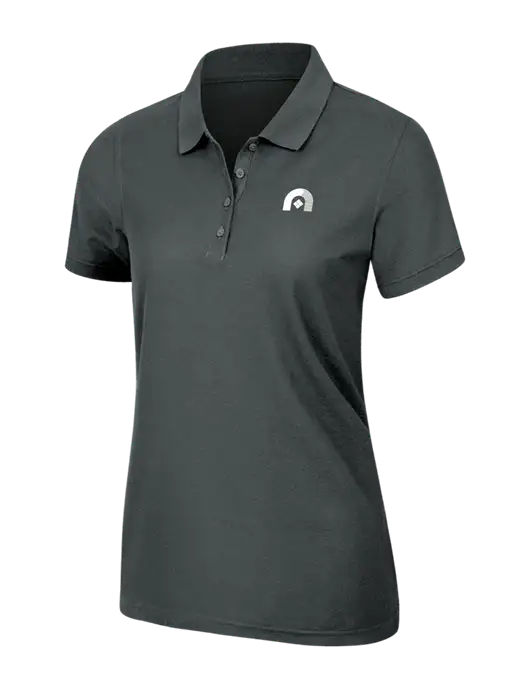 Dark Grey Womens Core Classic Pique Polo w/Novo Icon