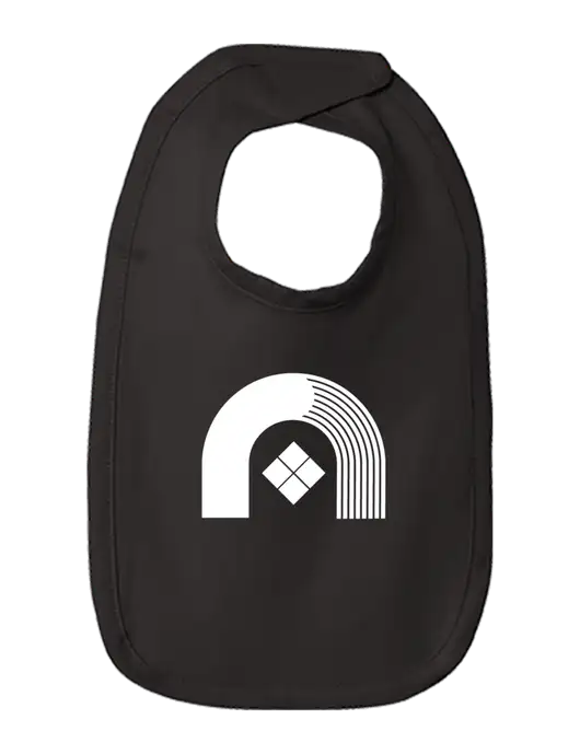 Rabbit Skins Black Infant Premium Jersey Bib w/Novo Icon