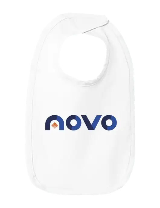 Rabbit Skins White Infant Premium Jersey Bib w/Novo Logistics Logo