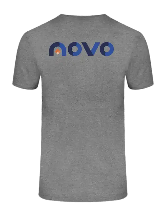 Ring Spun Light Heather Grey 4.5 oz T-Shirt w/Novo Logistics Logo, Novo Icon