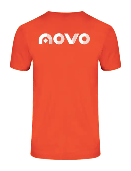 Ring Spun Orange 4.5 oz T-Shirt w/Novo Logistics Logo, Novo Icon