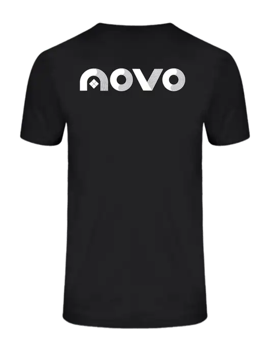 Ring Spun Jet Black 4.5 oz T-Shirt w/Novo Logistics Logo, Novo Icon