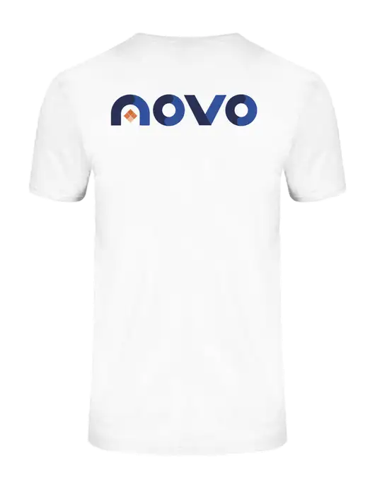 Ring Spun White 4.5 oz T-Shirt w/Novo Logistics Logo, Novo Icon