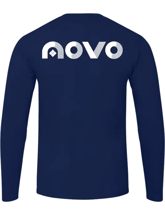 Ring Spun Navy 4.5 oz Long Sleeve T-Shirt w/Novo Logistics Logo, Novo Icon
