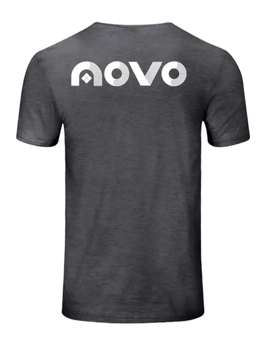 Seriously Soft Heathered Charcoal T-Shirt w/Novo Logistics Logo, Novo Icon
