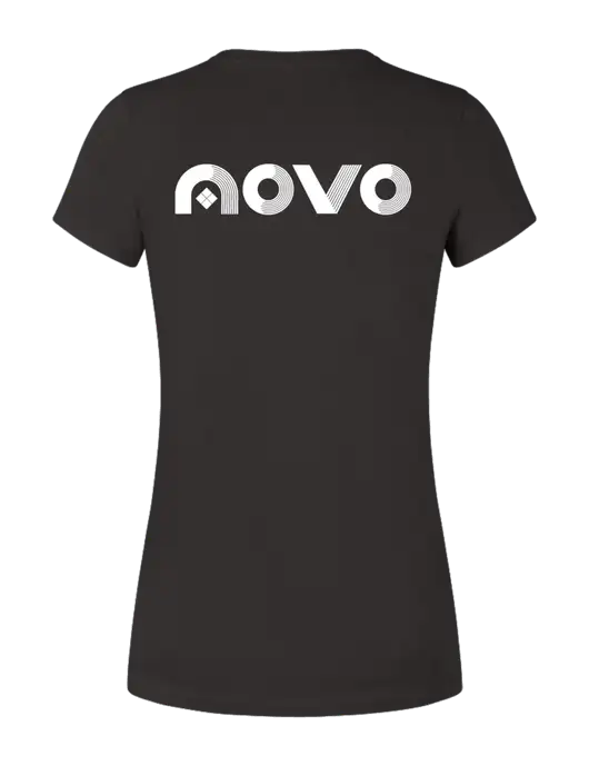 Womens Seriously Soft Black T-Shirt w/Novo Logistics Logo, Novo Icon