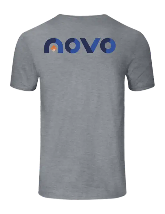 Seriously Soft Light Heather Grey T-Shirt w/Novo Logistics Logo, Novo Icon