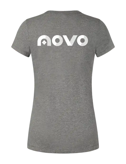 Womens Seriously Soft Grey Frost T-Shirt w/Novo Logistics Logo, Novo Icon