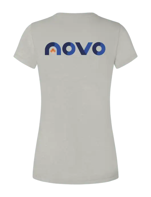 Womens Seriously Soft Light Heathered Grey T-Shirt w/Novo Logistics Logo, Novo Icon