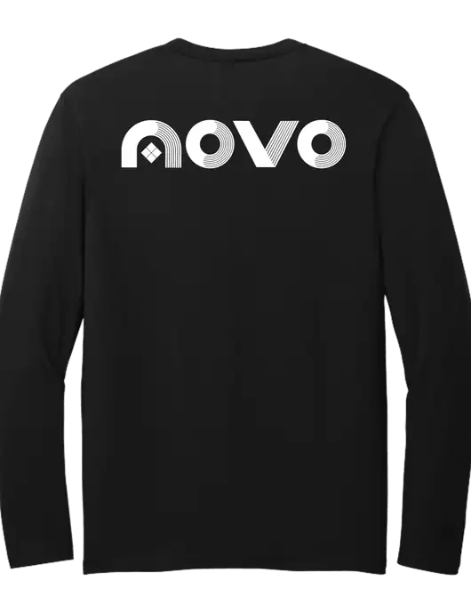 Seriously Soft Black Long Sleeve T-Shirt w/Novo Logistics Logo, Novo Icon