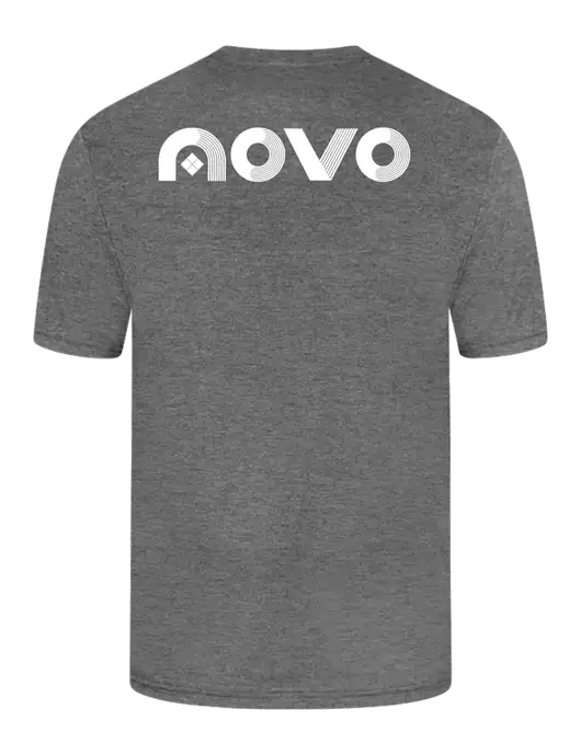 Simply Soft Heathered Medium Grey 4.5oz  Poly/Combed Ring Spun Cotton T-Shirt w/Novo Logistics Logo, Novo Icon