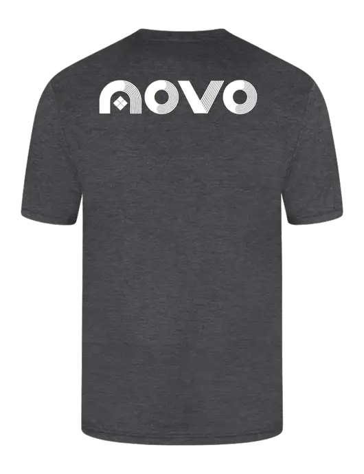 Simply Soft Heathered Charcoal 4.5oz  Poly/Combed Ring Spun Cotton T-Shirt w/Novo Logistics Logo, Novo Icon