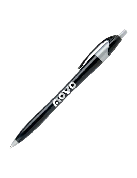 Novella Black/Silver Corporate Pen - Blue Ink w/Novo Logistics Logo