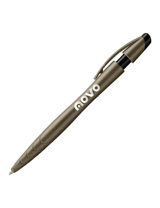 Awali Grey Metallic Pen - Black Ink w/Novo Logistics Logo