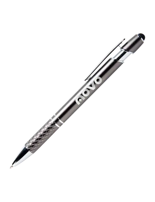 Valencia Gunmetal Stylus Pen - Black Ink w/Novo Logistics Logo
