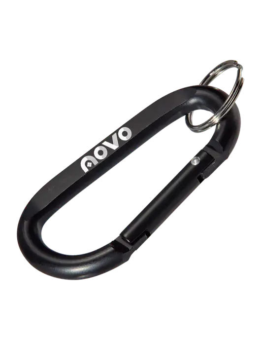 Black Carabiner & Key Ring w/Novo Logistics Logo