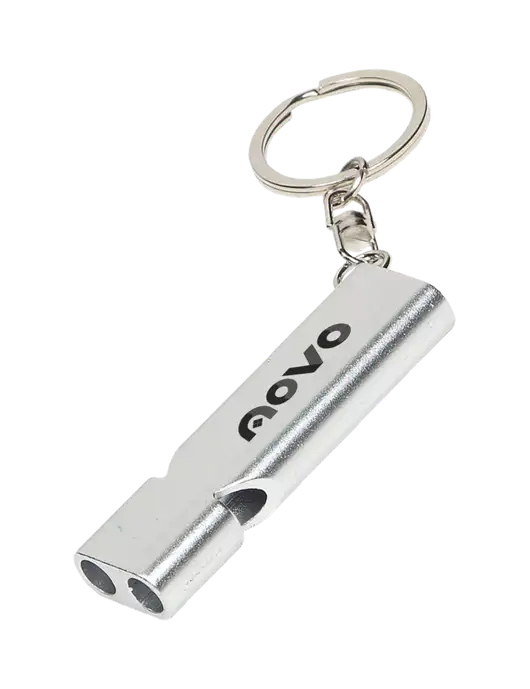 Quick Alert Silver Safety Whistle w/Novo Logistics Logo
