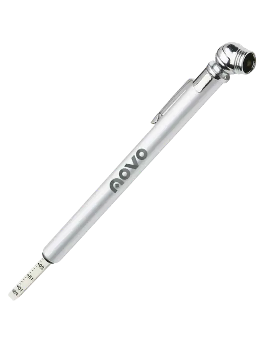 Quick View Silver Tire Gauge w/Novo Logistics Logo