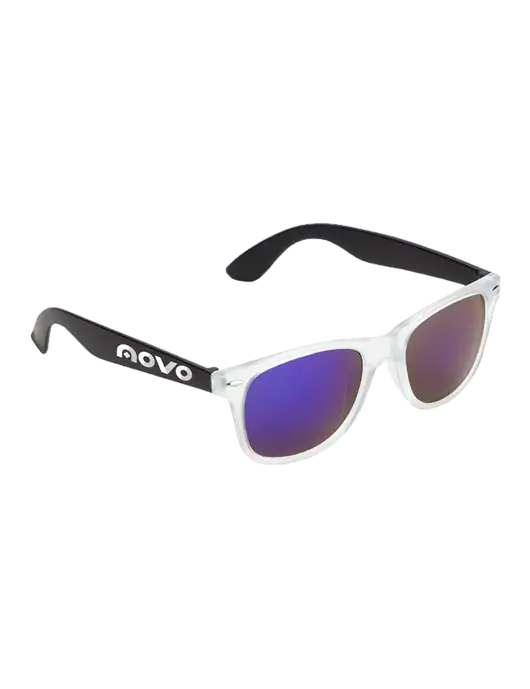 Key West Black Mirrored Sunglasses w/Novo Logistics Logo