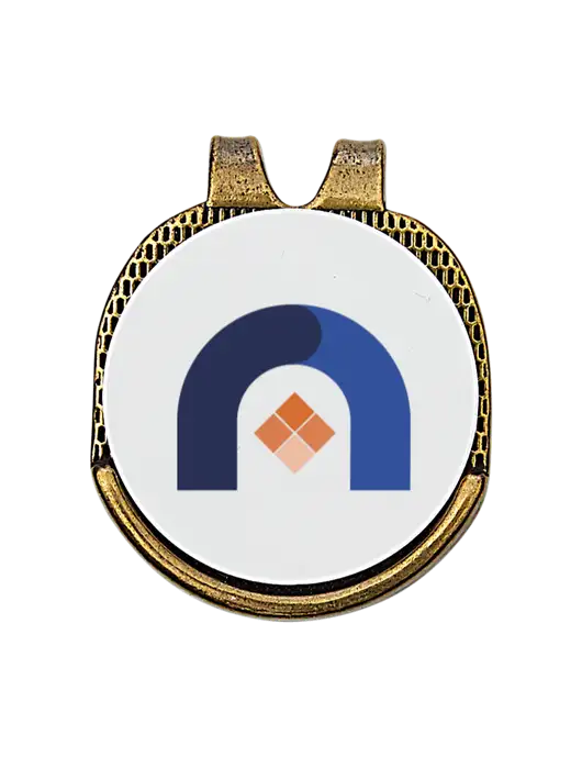 Antique Gold Hat Clip w/Golf Ball Marker w/Novo Icon