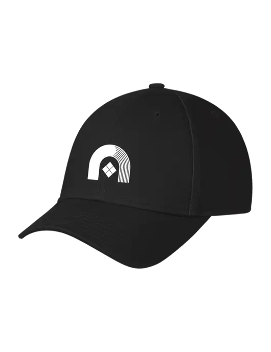 Black Structured Cap Hook & Loop w/Novo Icon