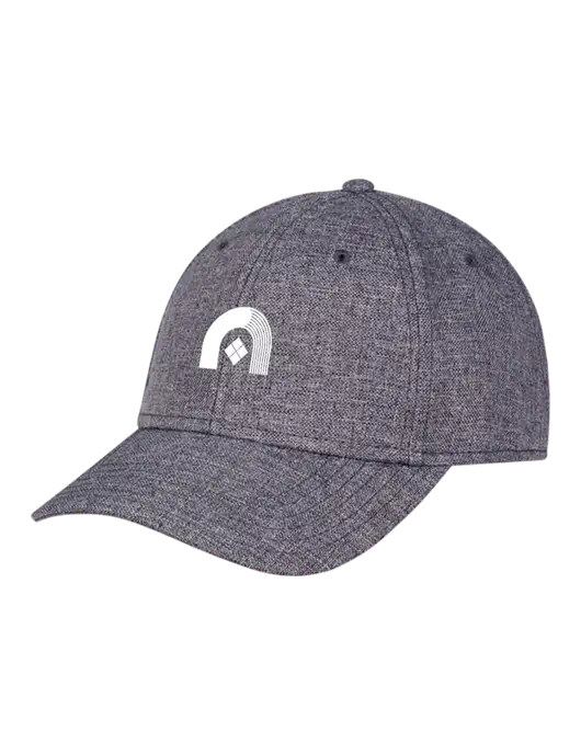Heather Charcoal Structured Linen Look Cap Hook & Loop w/Novo Icon