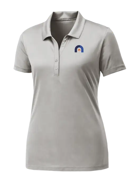 Womens Very Light Grey PosiCharge Competitor Polo w/Novo Icon