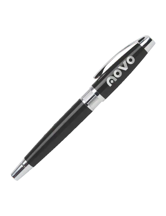 Masscotti Black Rollerball Pen - Black Ink w/Novo Logistics Logo