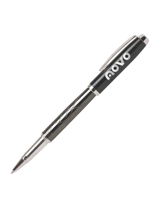Modernist Black Rollerball Pen - Black Ink w/Novo Logistics Logo