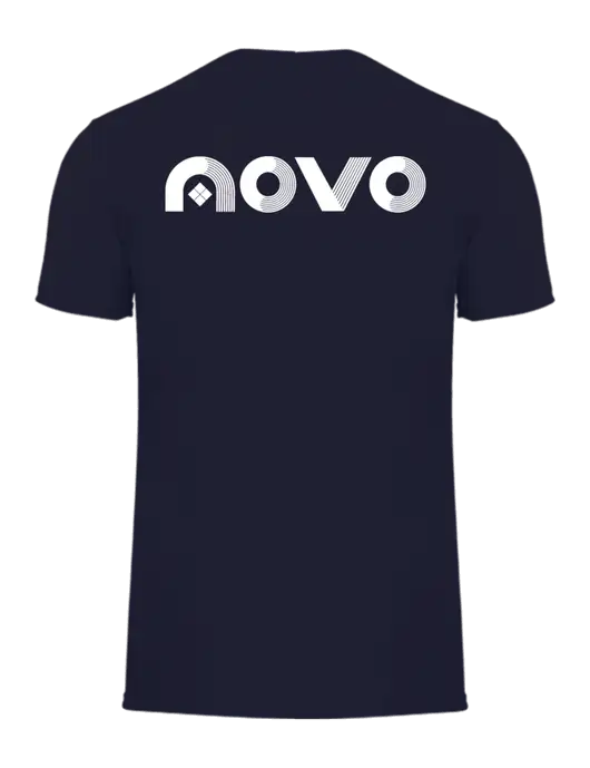 Allmade Dark Navy Organic Cotton Tee w/Novo Logistics Logo, Novo Icon