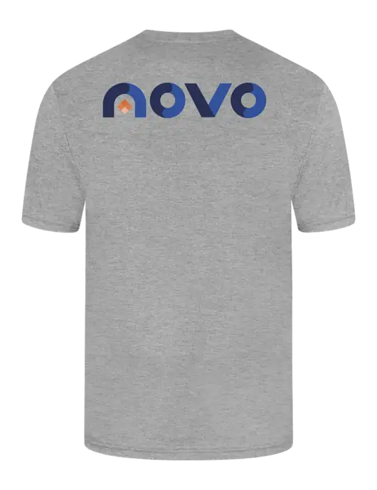 Simply Soft Heathered Light Grey 4.5oz  Poly/Combed Ring Spun Cotton T-Shirt w/Novo Logistics Logo, Novo Icon