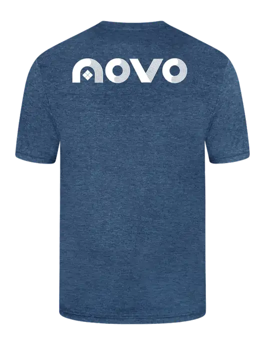 Simply Soft Heathered Navy 4.5oz  Poly/Combed Ring Spun Cotton T-Shirt w/Novo Logistics Logo, Novo Icon