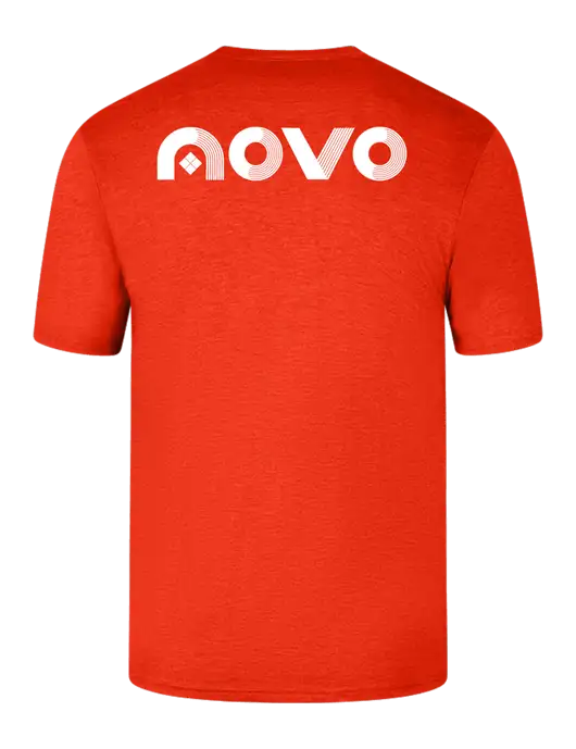 Simply Soft Dark Orange Heathered 4.5oz  Poly/Combed Ring Spun Cotton T-Shirt w/Novo Logistics Logo, Novo Icon