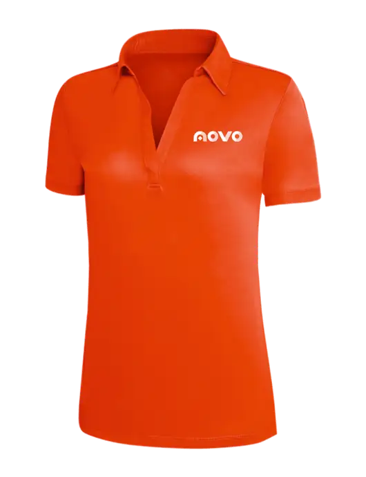 Orange Silk Touch Womens Performance Polo w/Novo Logistics Logo