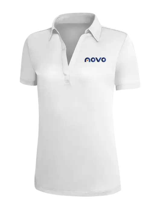 White Silk Touch Womens Performance Polo w/Novo Logistics Logo