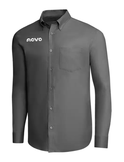 Brooks Brothers Dark Grey Wrinkle-Free Stretch Pinpoint Shirt w/Novo Logistics Logo