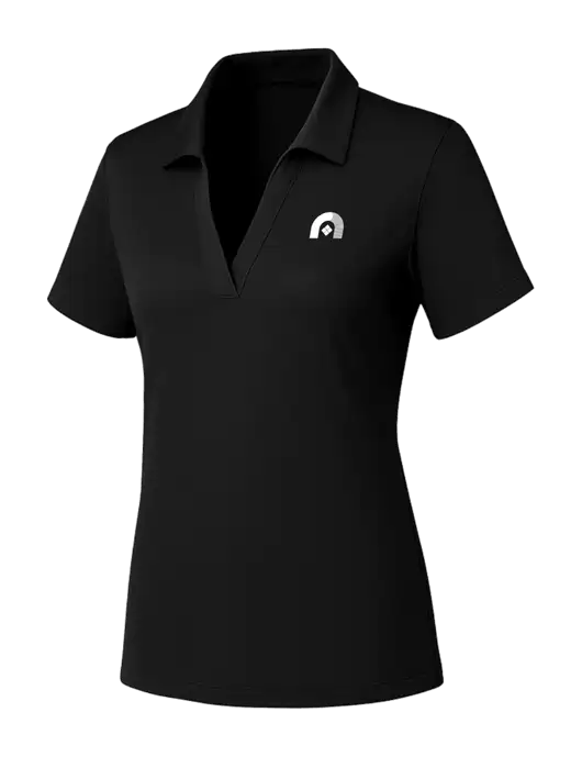 Womens Black PosiCharge RacerMesh Polo w/Novo Icon