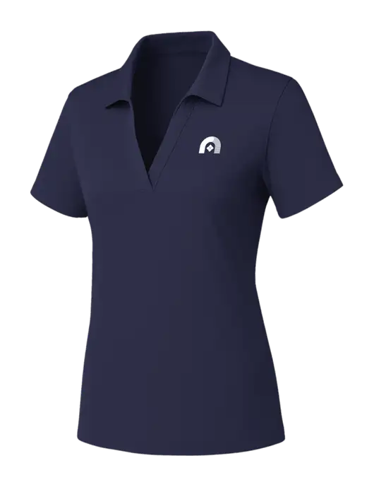 Womens Navy PosiCharge RacerMesh Polo w/Novo Icon