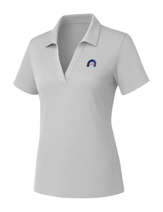 Womens Light Grey PosiCharge RacerMesh Polo w/Novo Icon
