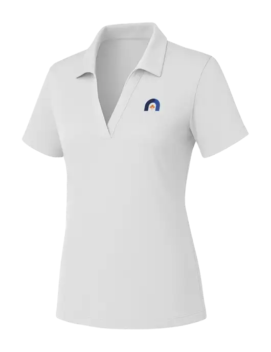 Womens White PosiCharge RacerMesh Polo w/Novo Icon