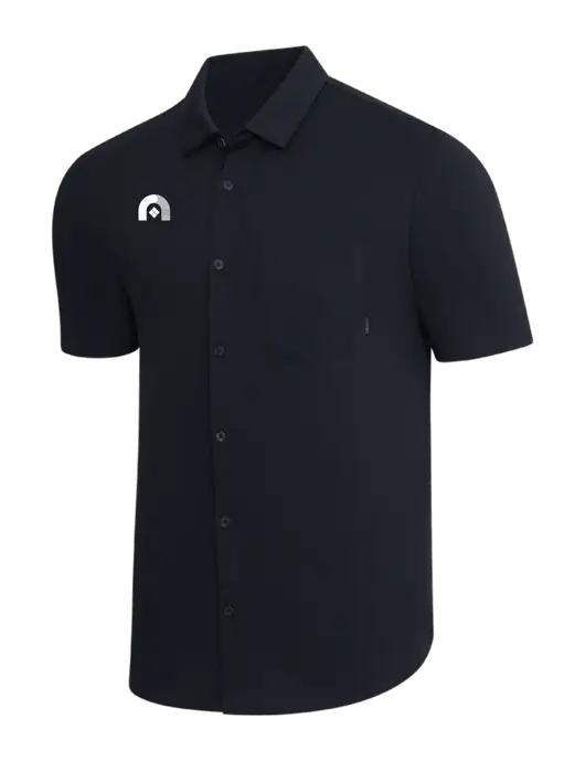 OGIO Black Extend Short Sleeve Button Up Shirt w/Novo Icon