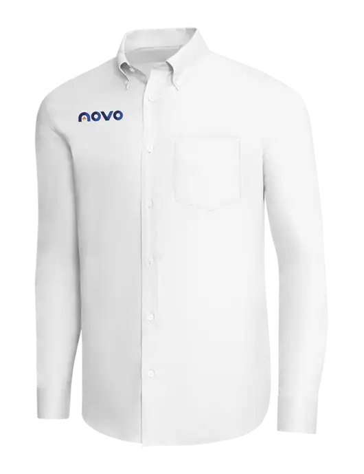 Brooks Brothers White Wrinkle-Free Stretch Pinpoint Shirt w/Novo Logistics Logo