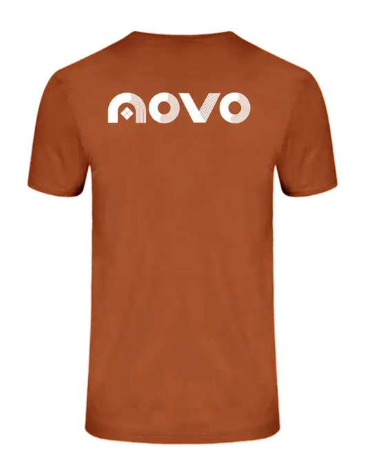 Ring Spun Burnt Orange 4.5 oz T-Shirt w/Novo Logistics Logo, Novo Icon