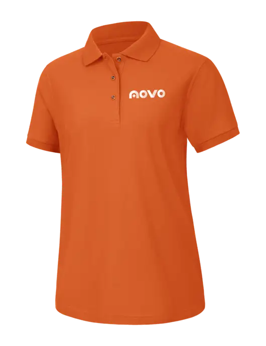 Womens Burnt Orange Silk Touch Polo w/Novo Logistics Logo