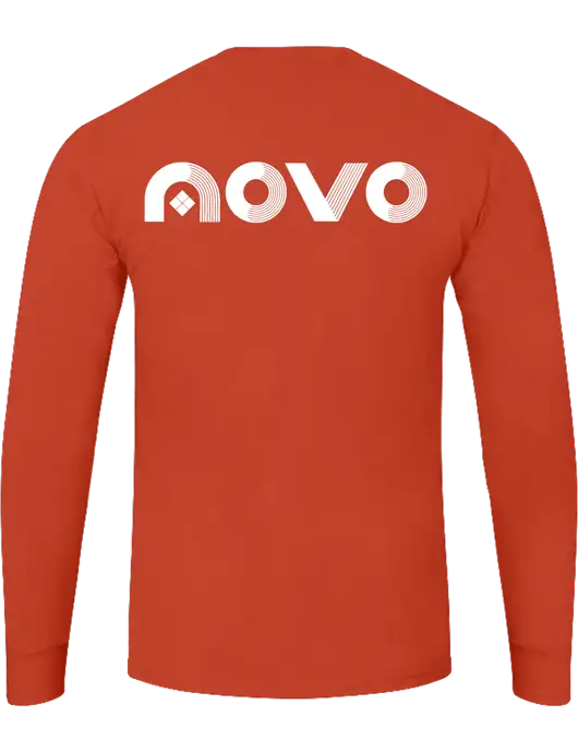 Core Blend Dark Orange Long Sleeve Tee w/Novo Logistics Logo, Novo Icon