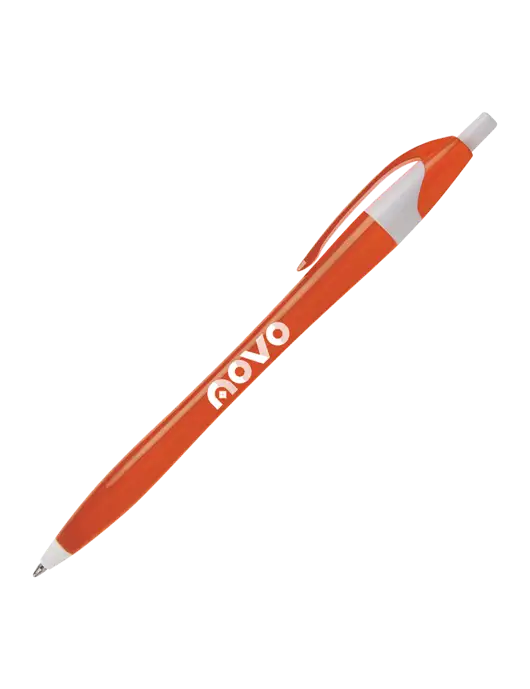 Novella Orange/White Breeze Pen - Blue Ink w/Novo Logistics Logo
