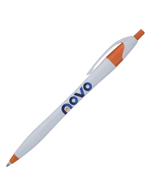 Novella Orange/White Splash Pen - Blue Ink w/Novo Logistics Logo