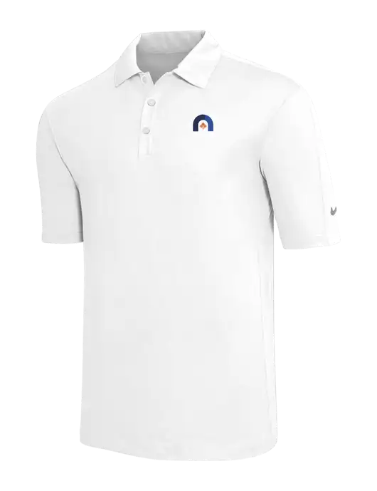 Nike White Tech Sport Dri-FIT Polo w/Novo Icon