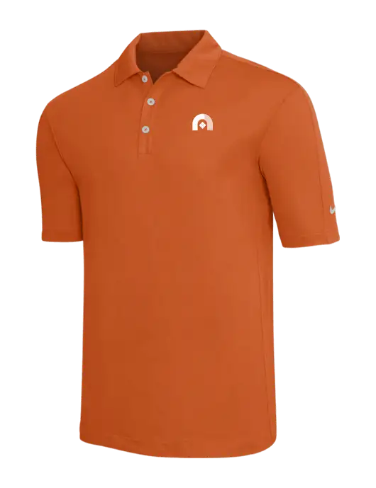 Nike Orange Tech Sport Dri-FIT Polo w/Novo Icon